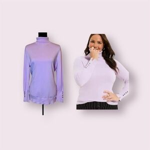 Torrid Everyday Soft Pullover Turtleneck Sweater Studs at Cuffs Lavender Size 1X
